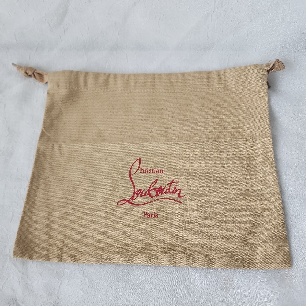 Christian Louboutin Beige Canvas Dust Bag with Red Logo - Picture 2 of 3